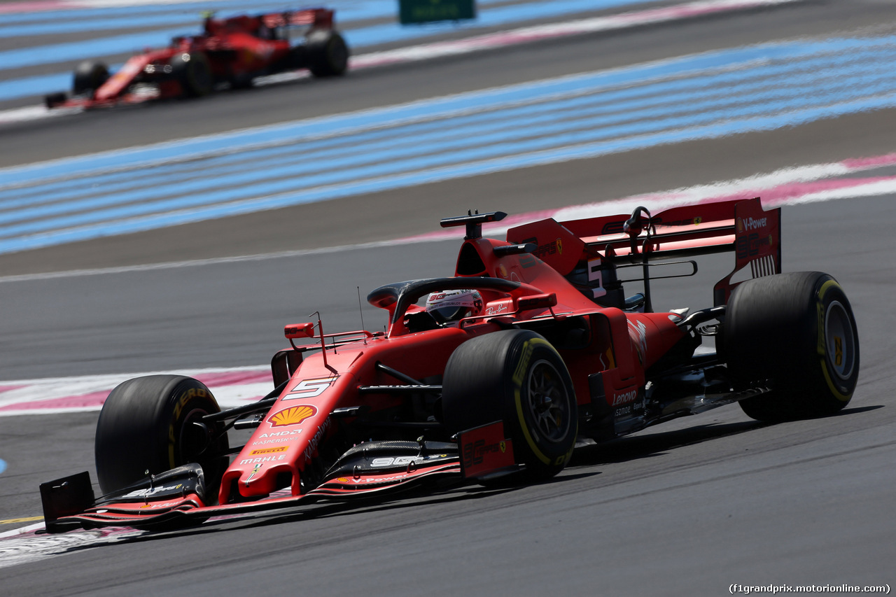GP FRANCIA, 21.06.2019 - Prove Libere 2, Sebastian Vettel (GER) Ferrari SF90 e Charles Leclerc (MON) Ferrari SF90