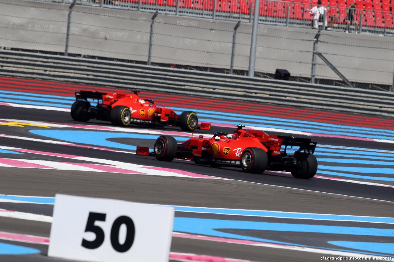 GP FRANCIA, 21.06.2019 - Prove Libere 2, Charles Leclerc (MON) Ferrari SF90 e Sebastian Vettel (GER) Ferrari SF90