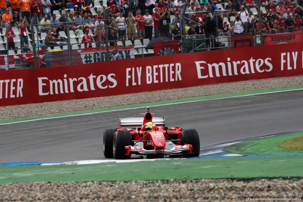GP GERMANIA, 28.07.2019 - Mick Schumacher (GER) Ferrari Test Driver in the Ferrari F2003-GA driven by his father Michael Schumacher