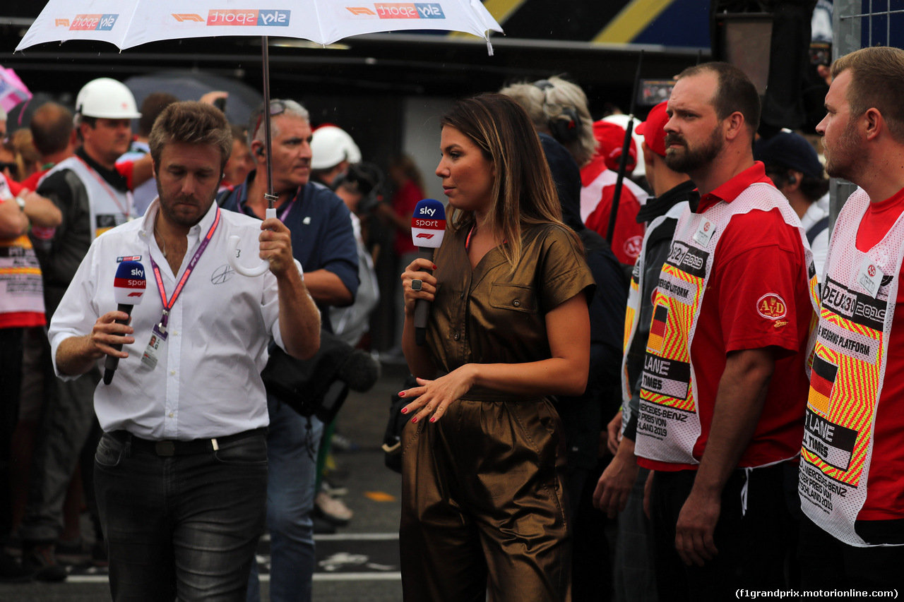 GP GERMANIA, 28.07.2019 - Davide Valsecchi (ITA), Sky TV e Federica Masolin (ITA) Sky