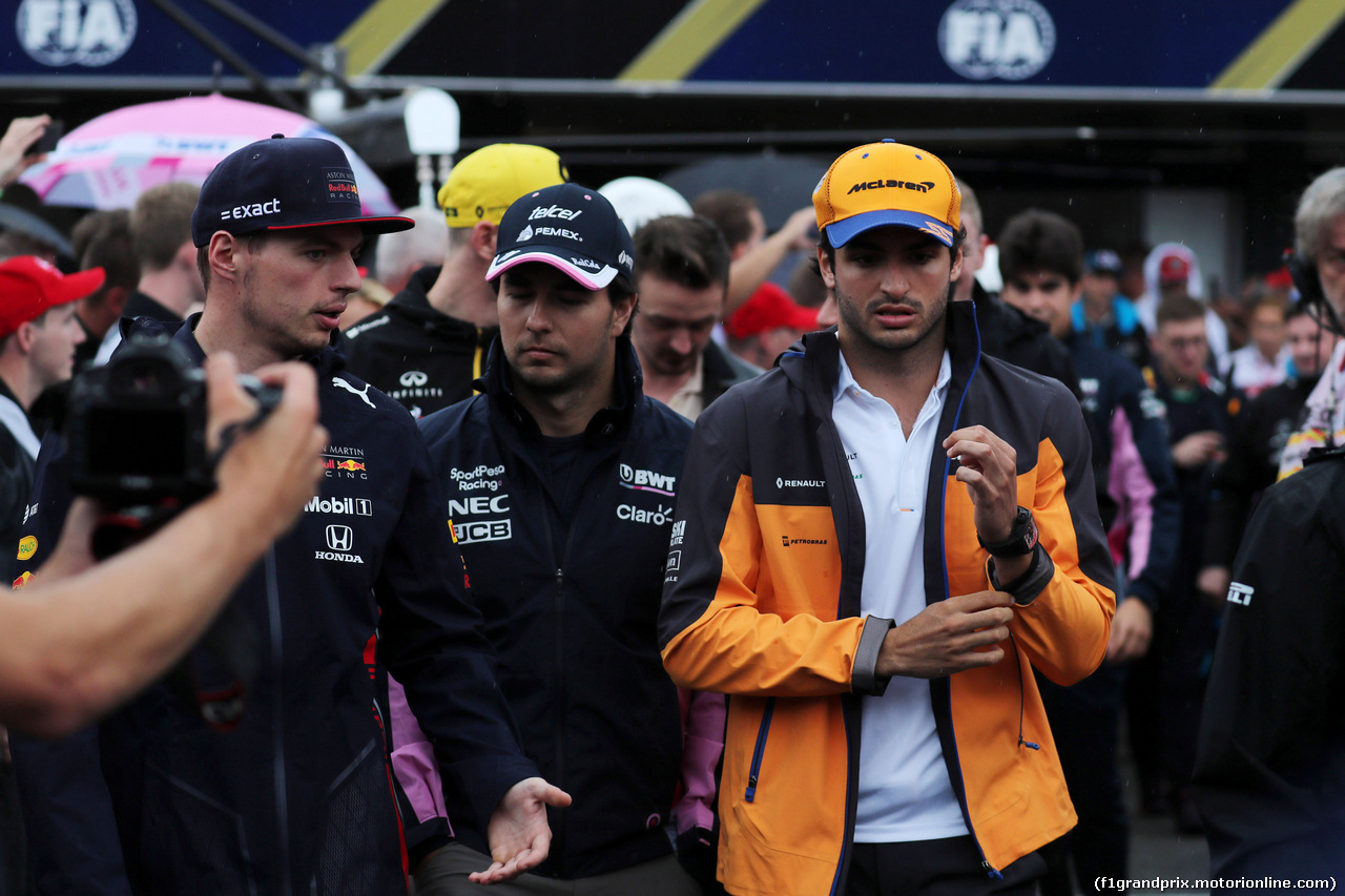 GP GERMANIA, 28.07.2019 - Max Verstappen (NED) Red Bull Racing RB15, Sergio Perez (MEX) Racing Point F1 Team RP19 e Carlos Sainz Jr (ESP) Mclaren F1 Team MCL34