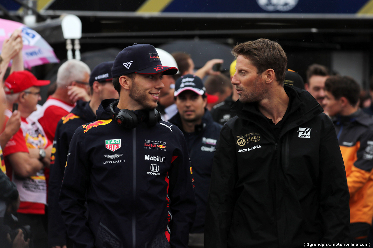 GP GERMANIA, 28.07.2019 - Pierre Gasly (FRA) Red Bull Racing RB15 e Romain Grosjean (FRA) Haas F1 Team VF-19