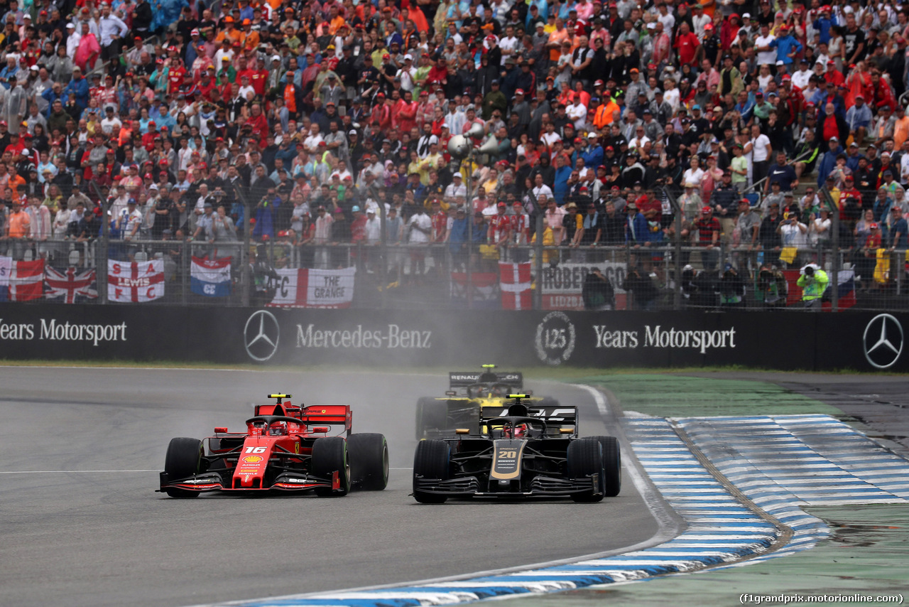 GP GERMANIA, 28.07.2019 - Gara, Charles Leclerc (MON) Ferrari SF90 e Kevin Magnussen (DEN) Haas F1 Team VF-19