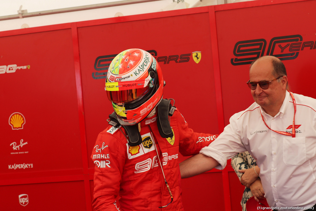 GP GERMANIA, 27.07.2019 - Prove Libere 3, Mick Schumacher (GER) Ferrari Test Driver in the Ferrari F2003-GA driven by his father Michael Schumacher e Luca Colajanni (ITA), Formula One Senior Communications Officer