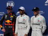 GP GERMANIA, 27.07.2019 - Qualifiche, 2nd place Max Verstappen (NED) Red Bull Racing RB15, Lewis Hamilton (GBR) Mercedes AMG F1 W10 pole position e 3rd place Valtteri Bottas (FIN) Mercedes AMG F1 W010