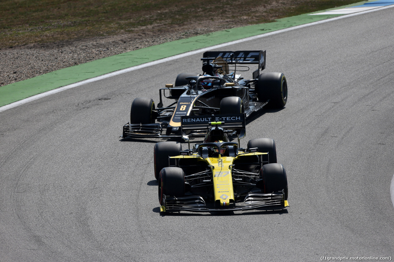 GP GERMANIA, 26.07.2019 - Prove Libere 1, Nico Hulkenberg (GER) Renault Sport F1 Team RS19 e Romain Grosjean (FRA) Haas F1 Team VF-19