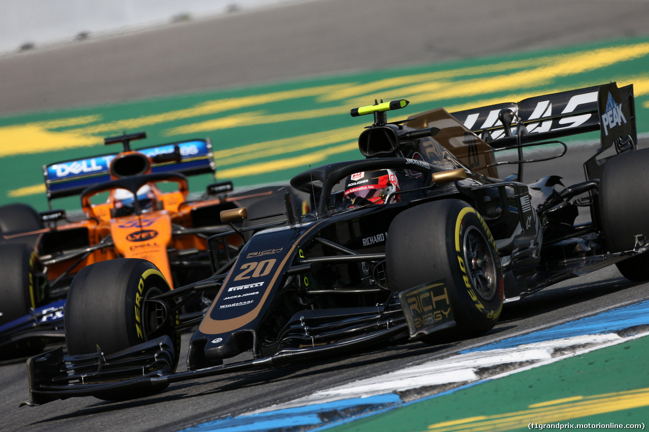 GP GERMANIA, 26.07.2019 - Prove Libere 2, Carlos Sainz Jr (ESP) Mclaren F1 Team MCL34 e Kevin Magnussen (DEN) Haas F1 Team VF-19