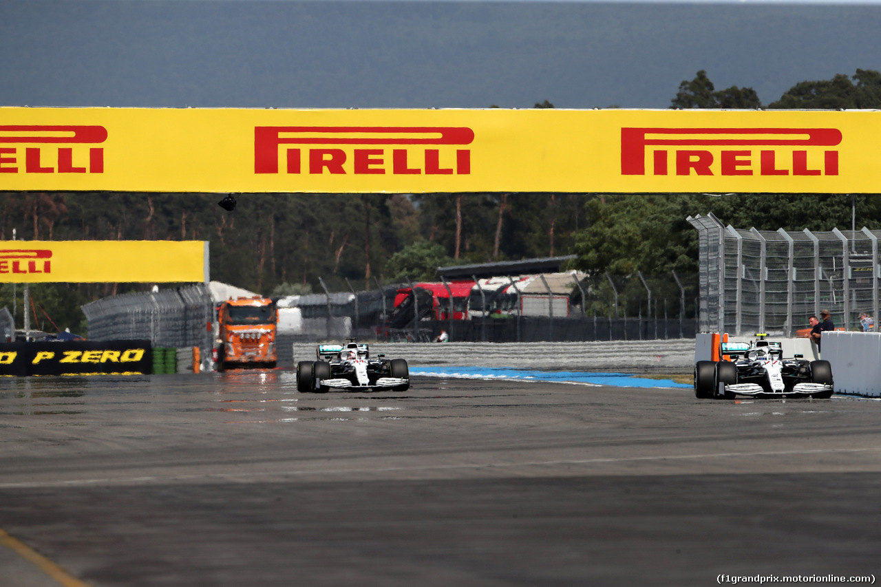 GP GERMANIA, 26.07.2019 - Prove Libere 2, Lewis Hamilton (GBR) Mercedes AMG F1 W10 e Valtteri Bottas (FIN) Mercedes AMG F1 W010