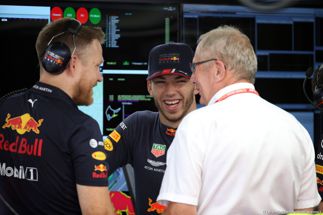 GP GERMANIA, 26.07.2019 - Prove Libere 2, Pierre Gasly (FRA) Red Bull Racing RB15 e Helmut Marko (AUT), Red Bull Racing, Red Bull Advisor