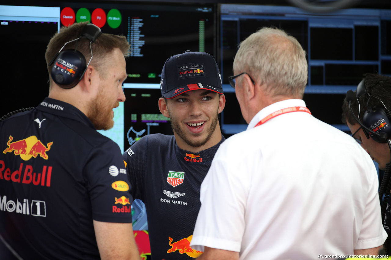 GP GERMANIA, 26.07.2019 - Prove Libere 2, Pierre Gasly (FRA) Red Bull Racing RB15  e Helmut Marko (AUT), Red Bull Racing, Red Bull Advisor