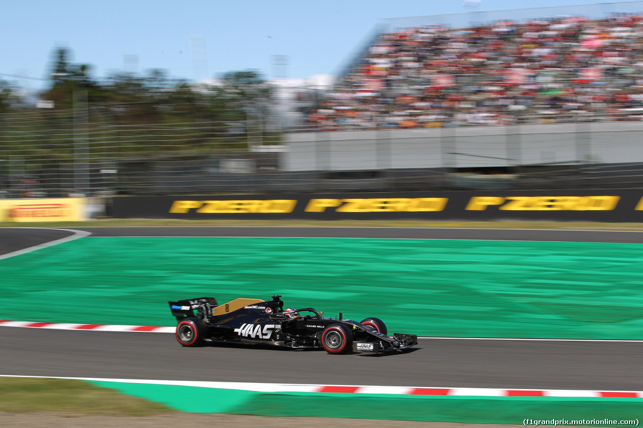 GP GIAPPONE, 13.10.2019- Qualifiche, Romain Grosjean (FRA) Haas F1 Team VF-19