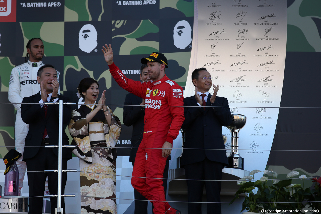 GP GIAPPONE, 13.10.2019- podium, 2nd place Sebastian Vettel (GER) Ferrari SF90