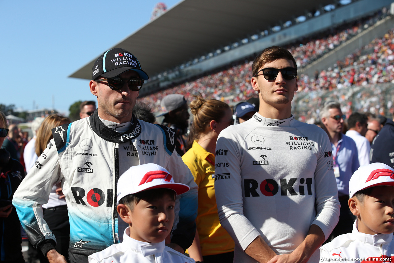 GP GIAPPONE, 13.10.2019- partenzaing grid,  Robert Kubica (POL) Williams F1 FW42 with George Russell (GBR) Williams F1 FW42