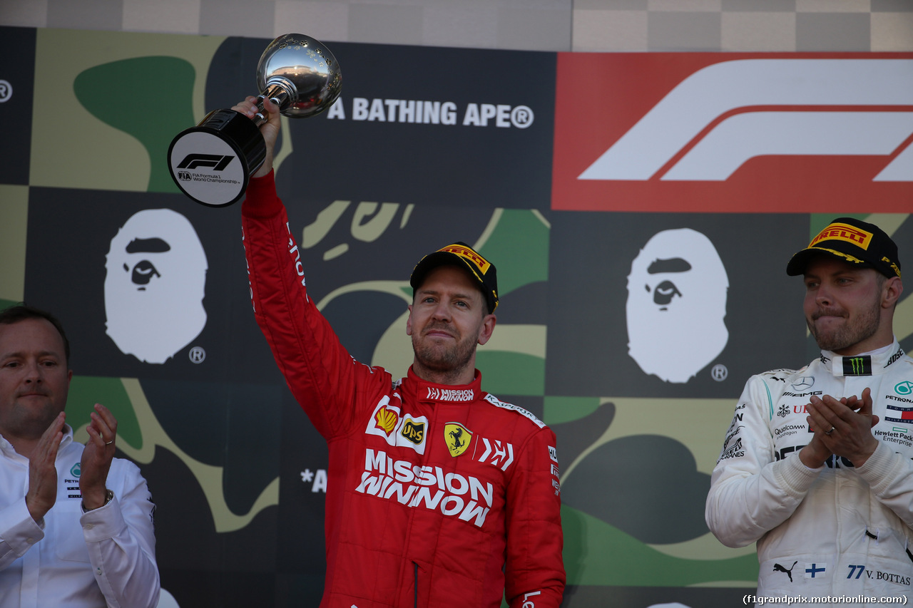 GP GIAPPONE, 13.10.2019- podium, 2nd place Sebastian Vettel (GER) Ferrari SF90