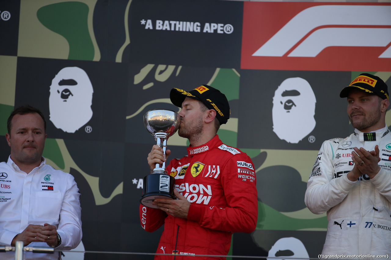 GP GIAPPONE, 13.10.2019- podium, 2nd place Sebastian Vettel (GER) Ferrari SF90