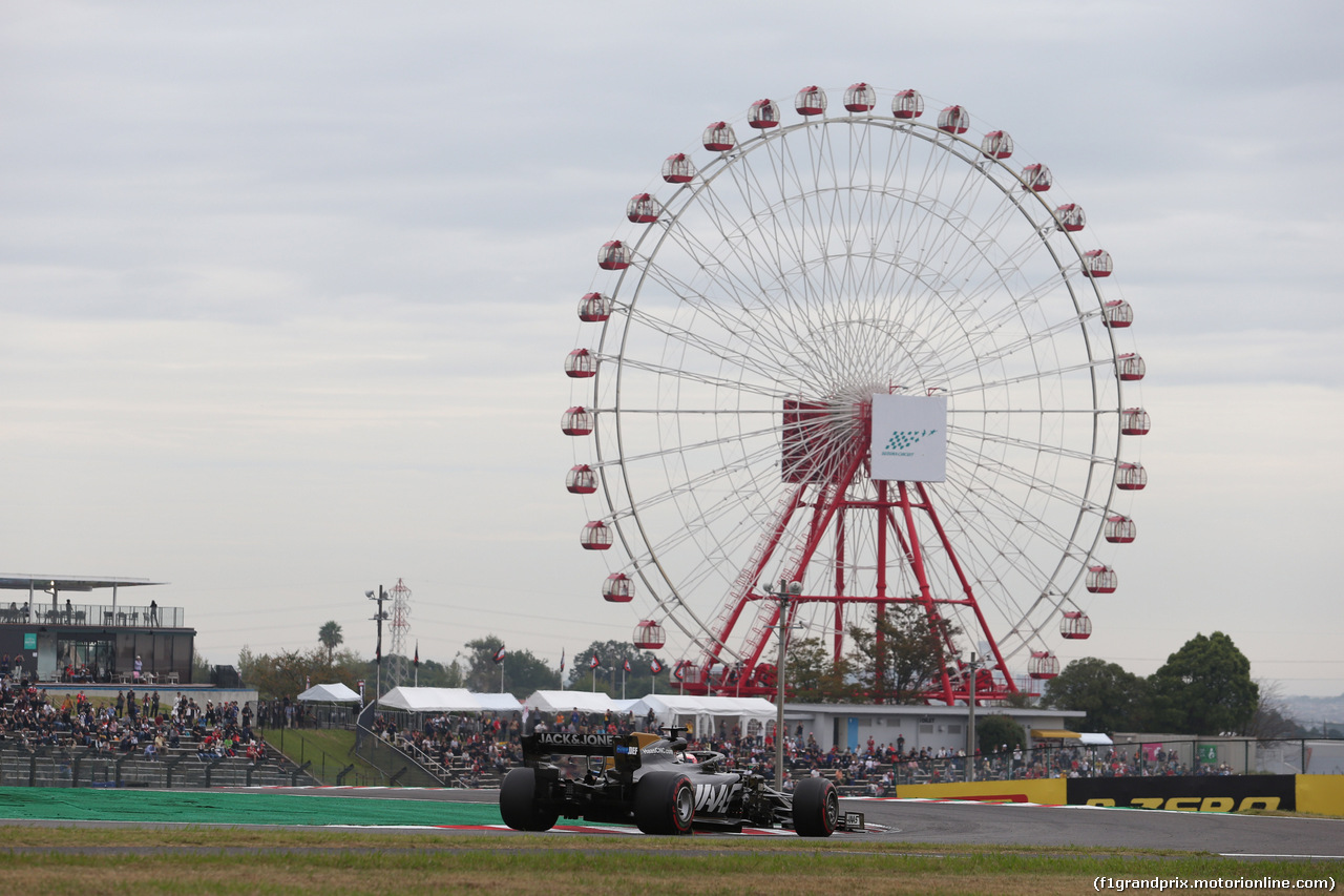 GP GIAPPONE, 11.10.2019- Prove Libere 1, Romain Grosjean (FRA) Haas F1 Team VF-19