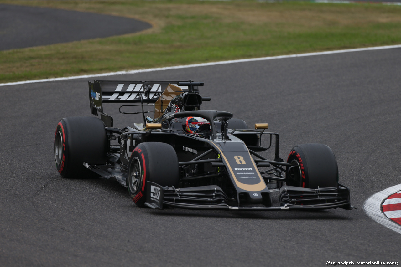 GP GIAPPONE, 11.10.2019- Prove Libere 1, Romain Grosjean (FRA) Haas F1 Team VF-19