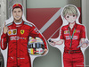 GP GIAPPONE, 11.10.2019- Sebastian Vettel (GER) Ferrari SF90 e Britta Roeske (GER) Ferrari Press officer painted in manga style