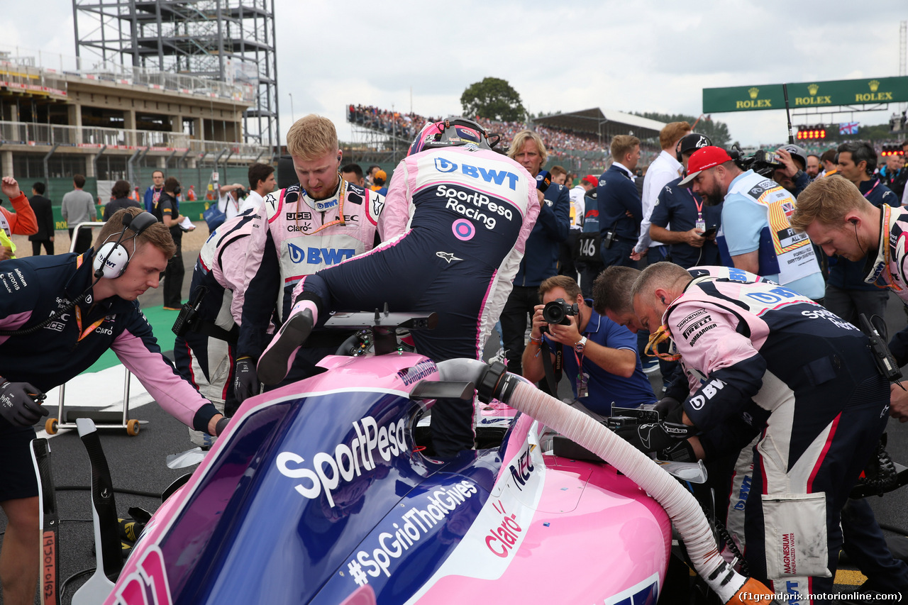 GP GRAN BRETAGNA, 14.07.2019- grid, Sergio Perez (MEX) Racing Point F1 RP19