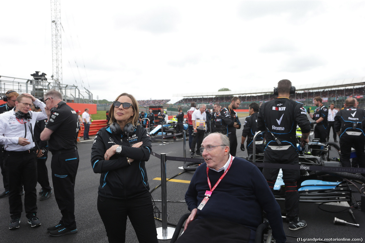 GP GRAN BRETAGNA, 14.07.2019- partenzaing grid, Sir Frank Williams (GBR),Team Principal Williams F1 Team with Claire Williams (GBR) Williams Deputy Team Principal