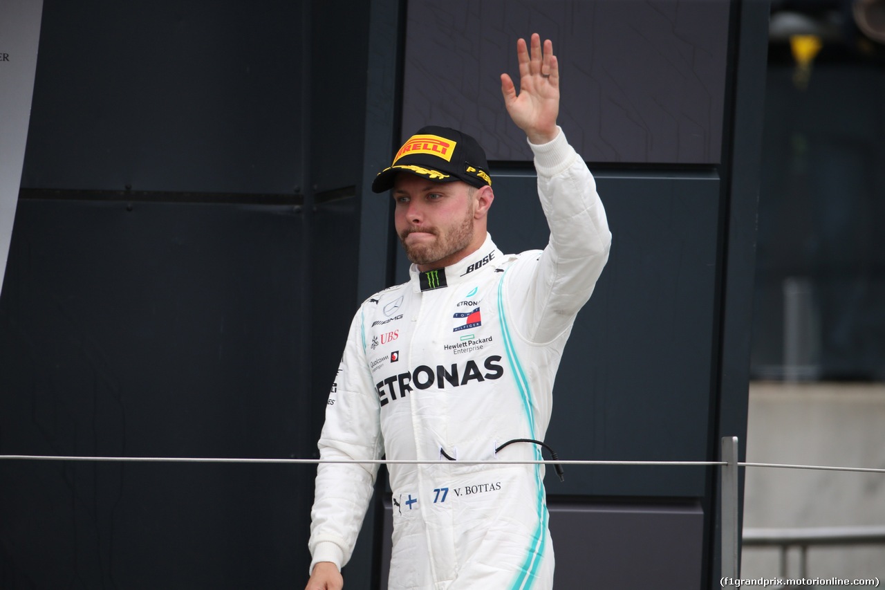 GP GRAN BRETAGNA, 14.07.2019- Podium, 2nd place Valtteri Bottas (FIN) Mercedes AMG F1 W10 EQ Power