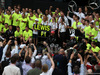 GP GRAN BRETAGNA, 14.07.2019- Lewis Hamilton (GBR) Mercedes AMG F1 W10 EQ Power celebrates his victory with the team