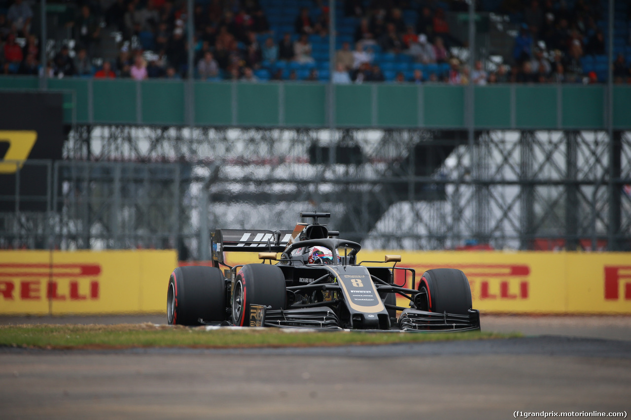 GP GRAN BRETAGNA, 13.07.2019- Free practice 3, Romain Grosjean (FRA) Haas F1 Team VF-19