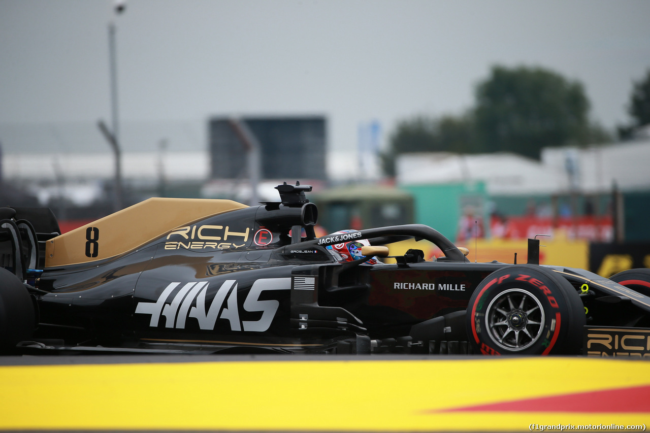 GP GRAN BRETAGNA, 13.07.2019- Free practice 3, Romain Grosjean (FRA) Haas F1 Team VF-19