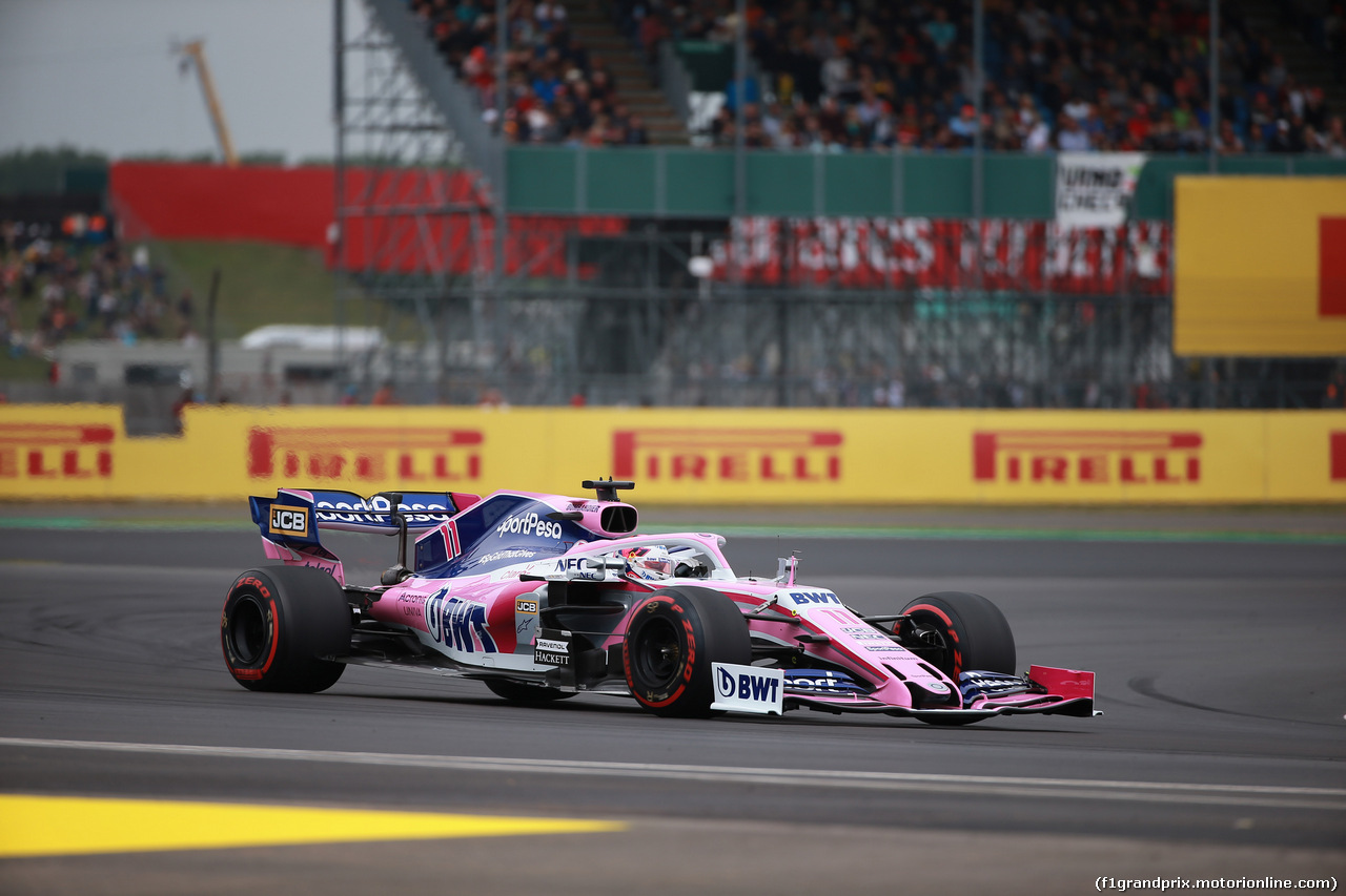 GP GRAN BRETAGNA, 13.07.2019- Free practice 3, Sergio Perez (MEX) Racing Point F1 RP19