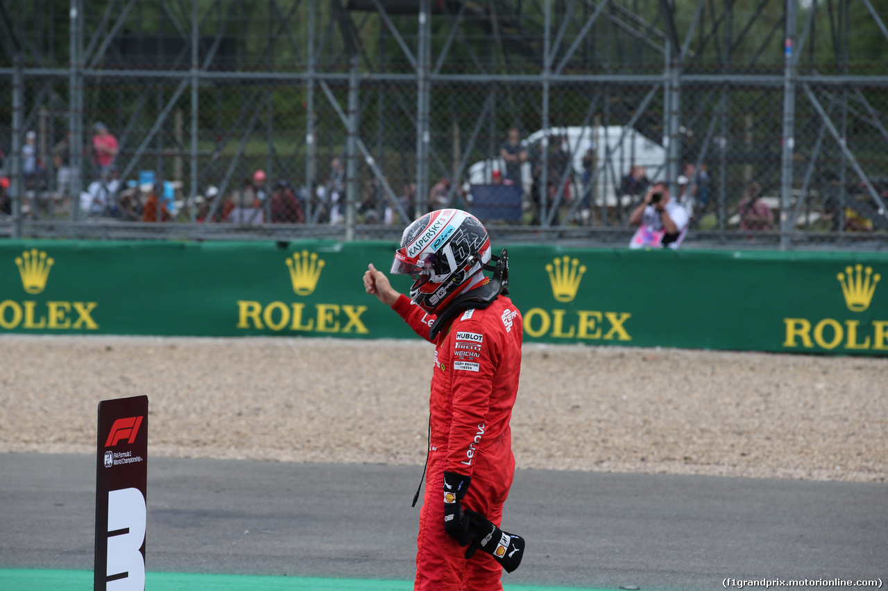 GP GRAN BRETAGNA, 13.07.2019- Qualifiche Festeggiamenti in parc fermee, Charles Leclerc (MON) Ferrari SF90