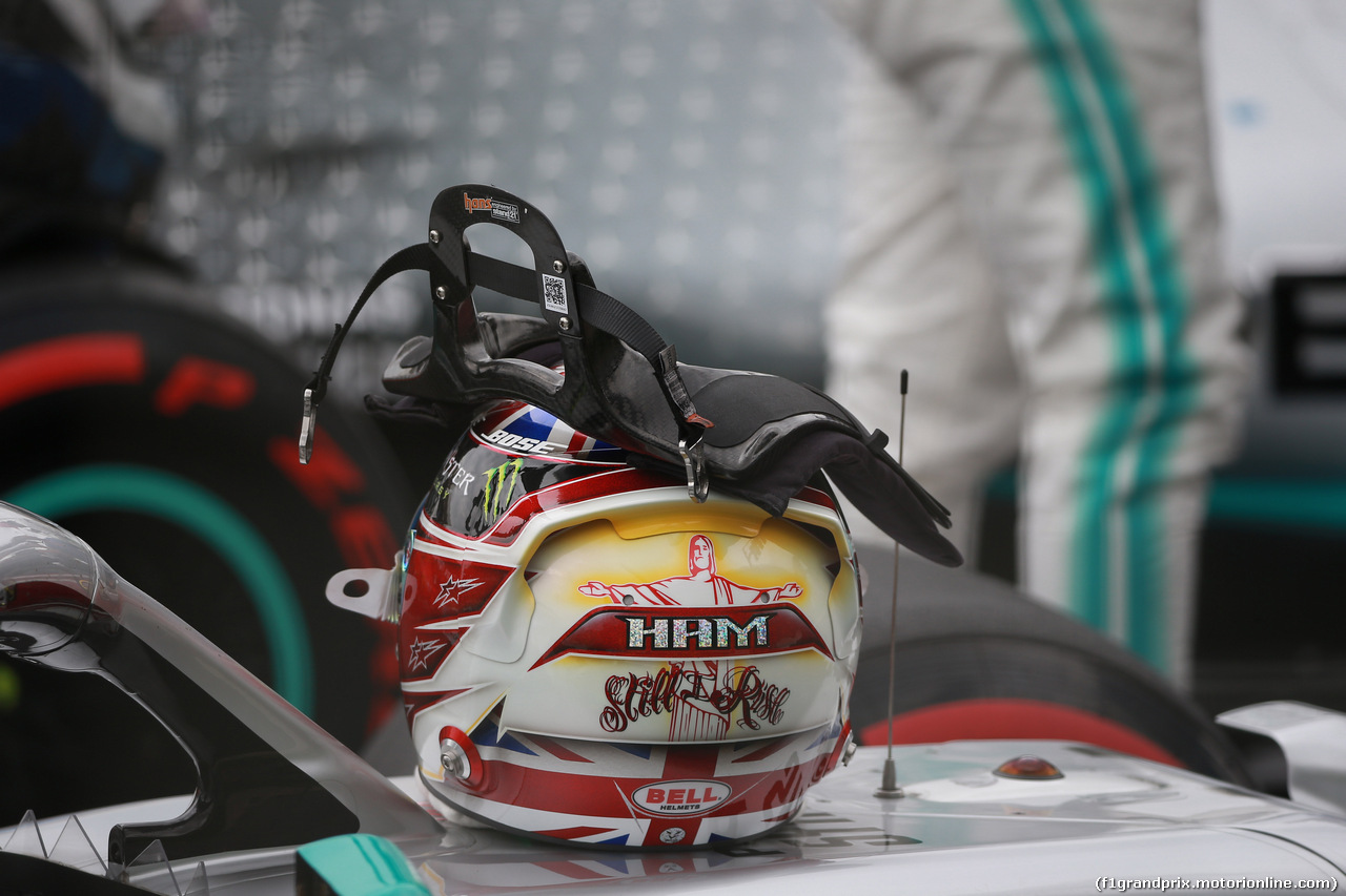 GP GRAN BRETAGNA, 13.07.2019- Qualifiche, Lewis Hamilton (GBR) Mercedes AMG F1 W10 EQ Power Helmet