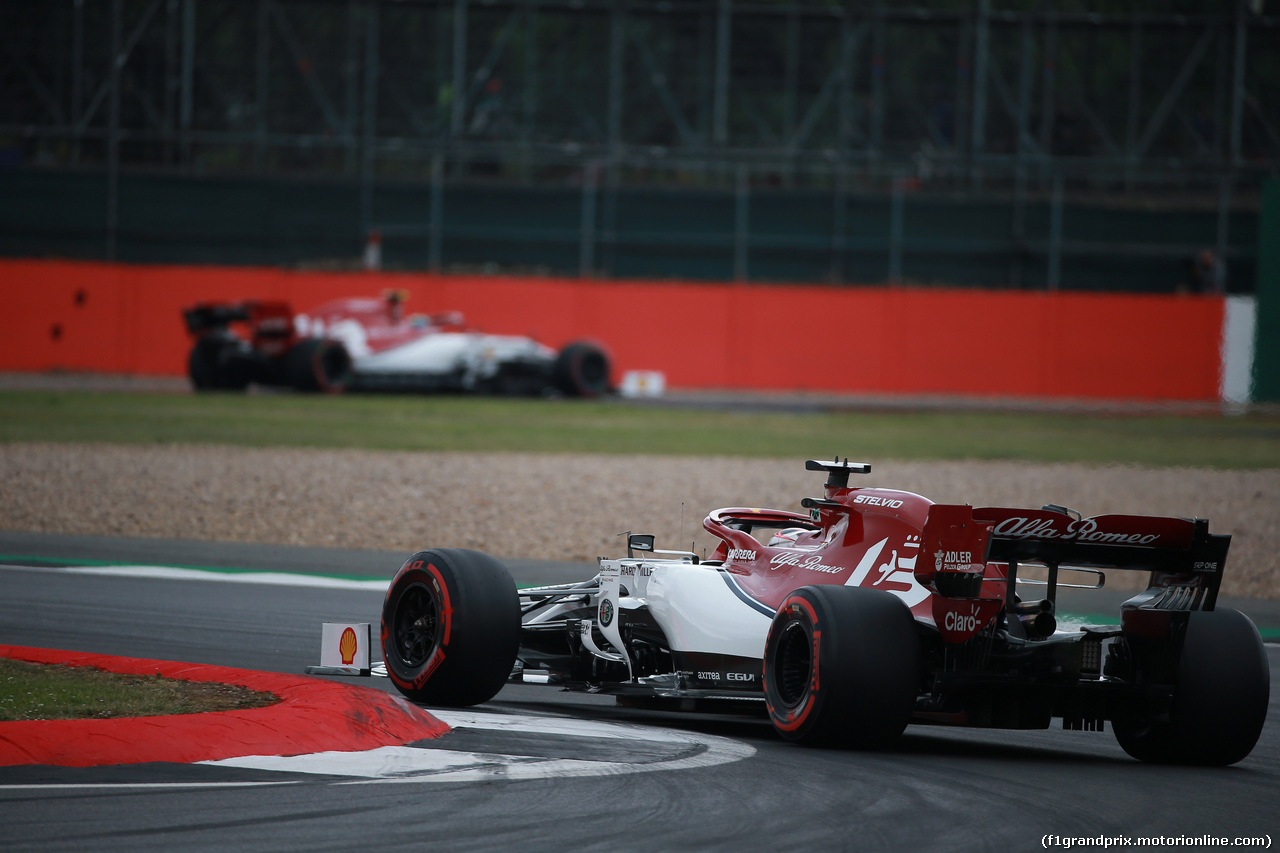 GP GRAN BRETAGNA, 13.07.2019- Qualifiche, Kimi Raikkonen (FIN) Alfa Romeo Racing C38 behind Antonio Giovinazzi (ITA) Alfa Romeo Racing C38