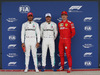 GP GRAN BRETAGNA, 13.07.2019- Qualifiche celebration, Pole Position Valtteri Bottas (FIN) Mercedes AMG F1 W10 EQ Power, 2nd place Lewis Hamilton (GBR) Mercedes AMG F1 W10 EQ Power, 3rd place Charles Leclerc (MON) Ferrari SF90