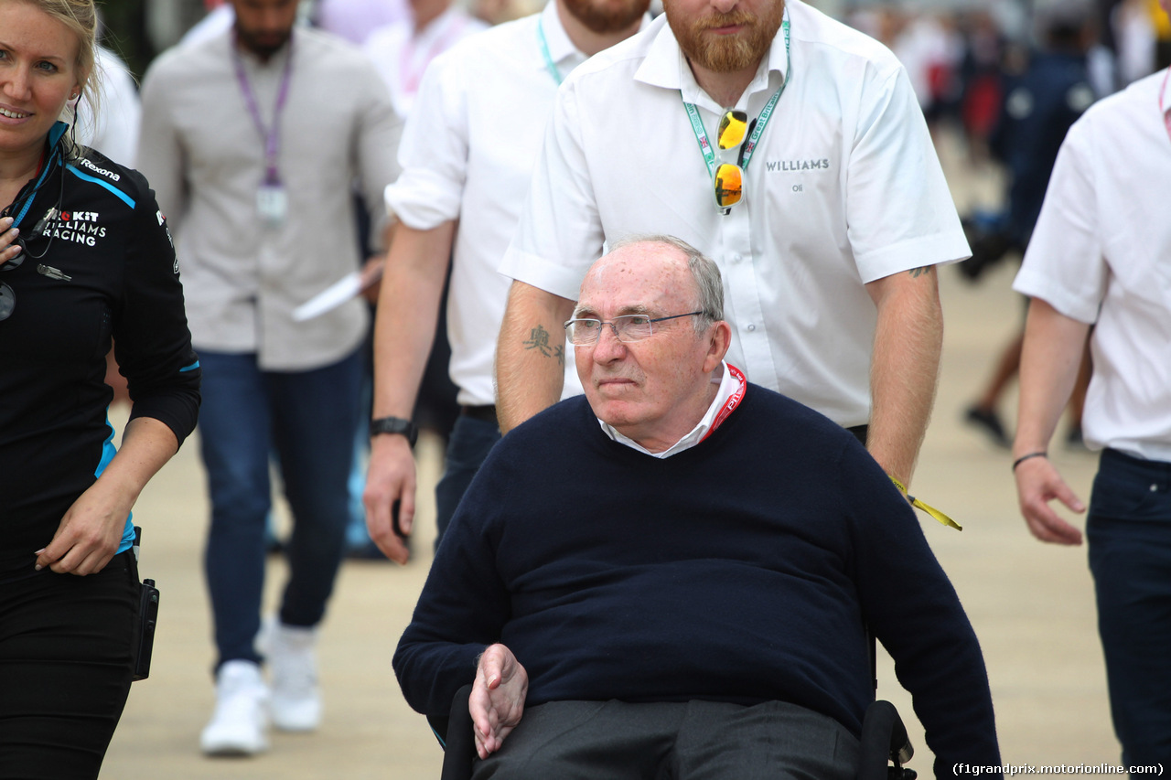 GP GRAN BRETAGNA, 11.07.2019- Sir Frank Williams (GBR),Team Principal Williams F1 Team