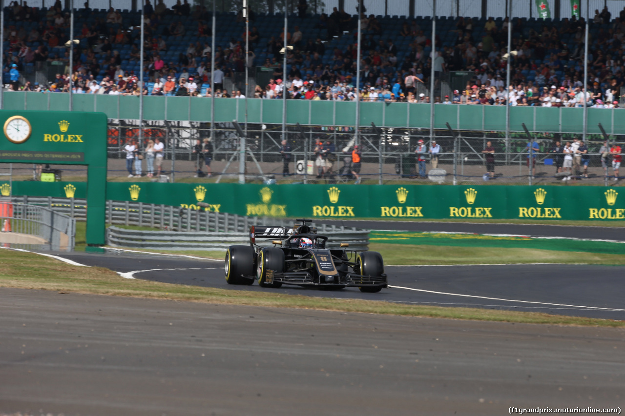 GP GRAN BRETAGNA, 12.07.2019- Prove Libere 1, Romain Grosjean (FRA) Haas F1 Team VF-19