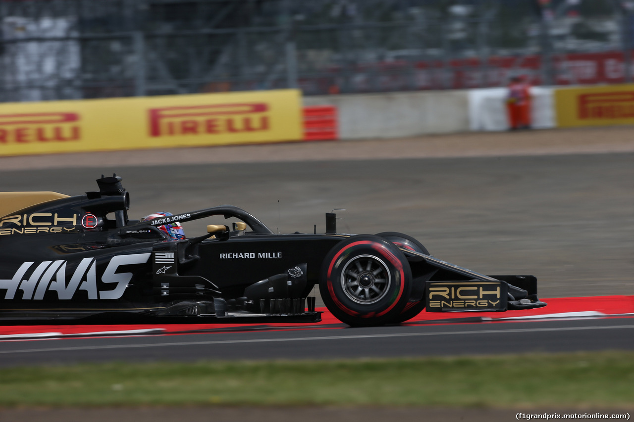 GP GRAN BRETAGNA, 12.07.2019- Prove Libere 1, Romain Grosjean (FRA) Haas F1 Team VF-19