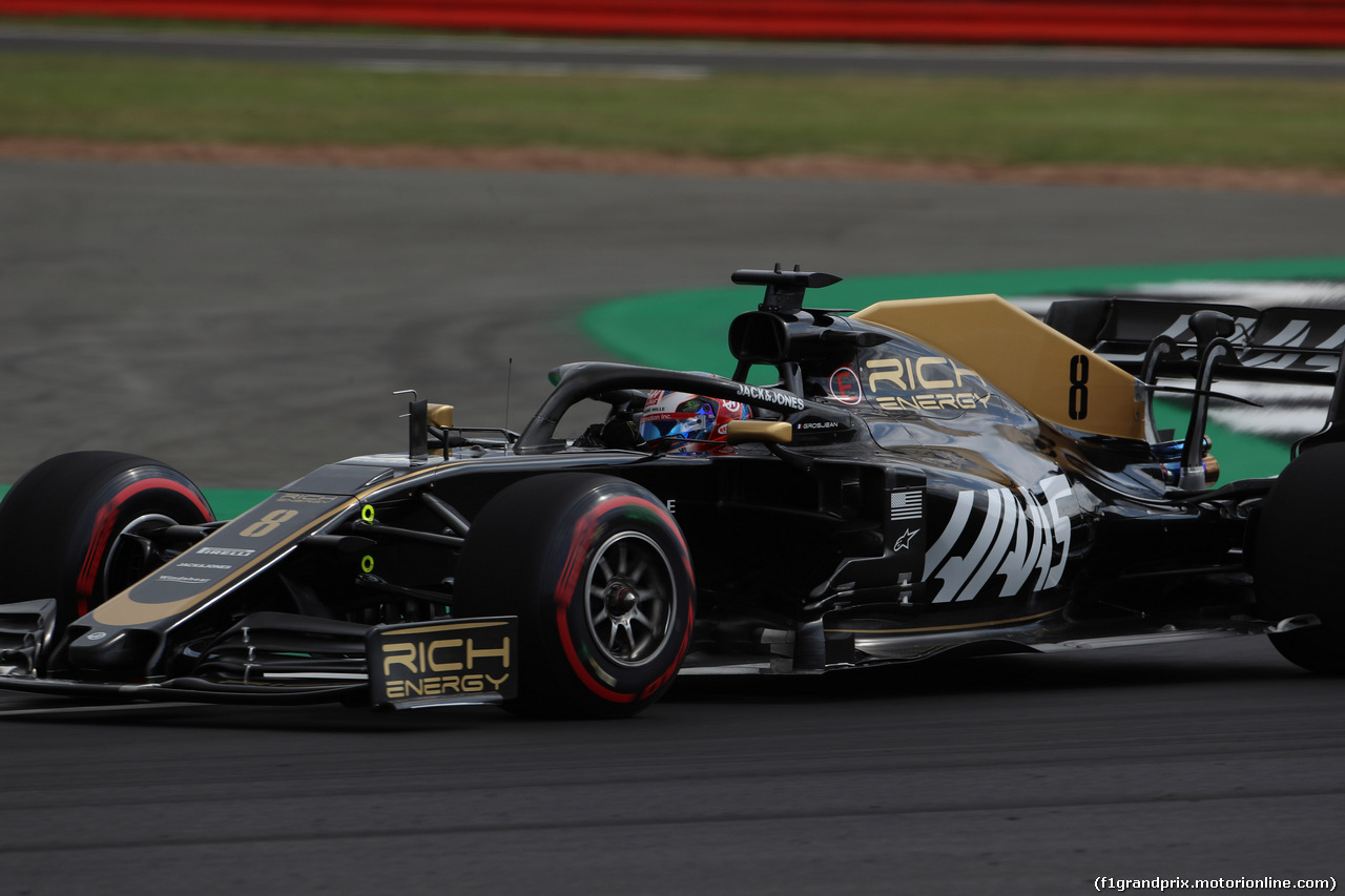 GP GRAN BRETAGNA, 12.07.2019- Prove Libere 1, Romain Grosjean (FRA) Haas F1 Team VF-19