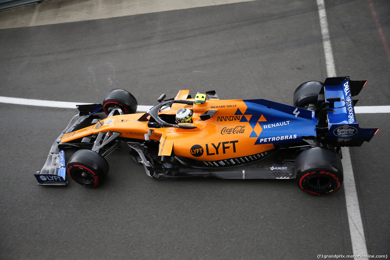 GP GRAN BRETAGNA, 12.07.2019- Prove Libere 1, Lando Norris (GBR) Mclaren F1 Team MCL34
