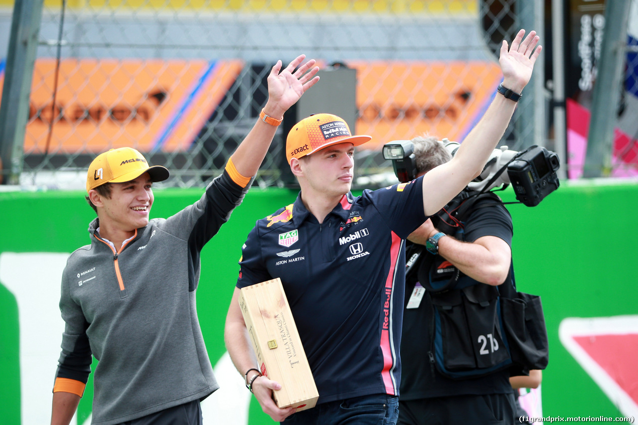 GP ITALIA, 08.09.2019 - Lando Norris (GBR) Mclaren F1 Team MCL34 e Max Verstappen (NED) Red Bull Racing RB15