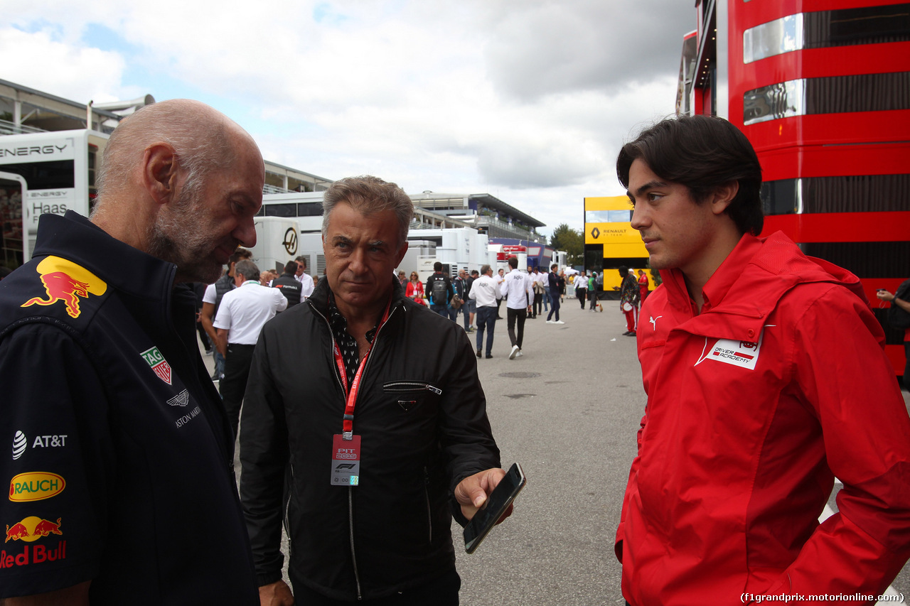 GP ITALIA, 08.09.2019 - Adrian Newey (GBR), Red Bull Racing , Technical Operations Director, Jean Alesi (FRA) e Giuliano Alesi (FRA) Trident