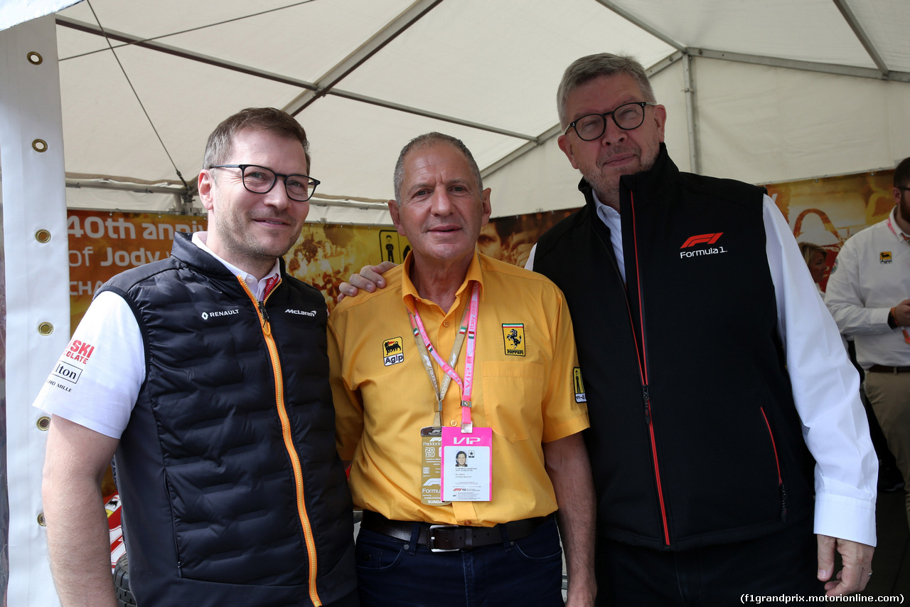 GP ITALIA, 08.09.2019 - Andreas Seidl, McLaren Team Principal, Jody Scheckter (RSA) e  Ross Brawn (GBR) Formula One Managing Director of Motorsports