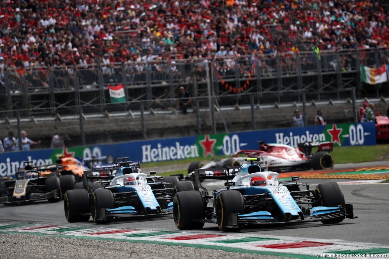 GP ITALIA, 08.09.2019 - Gara, Robert Kubica (POL) Williams Racing FW42 davanti a George Russell (GBR) Williams Racing FW42