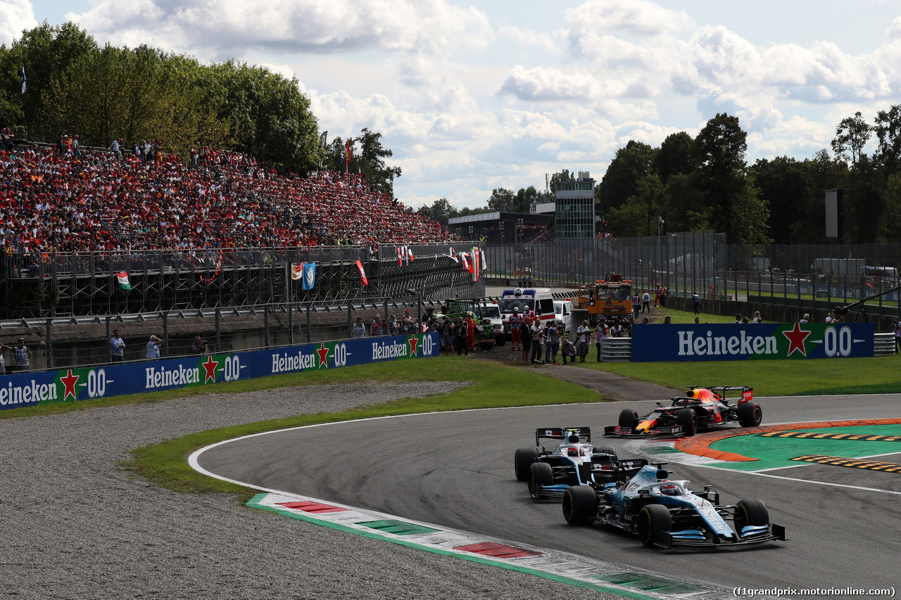 GP ITALIA, 08.09.2019 - Gara, George Russell (GBR) Williams Racing FW42 e Robert Kubica (POL) Williams Racing FW42