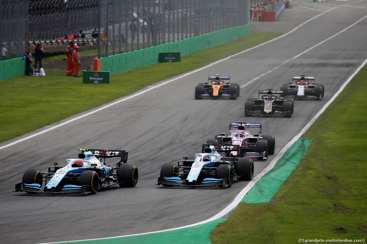 GP ITALIA, 08.09.2019 - Gara, Robert Kubica (POL) Williams Racing FW42 e George Russell (GBR) Williams Racing FW42