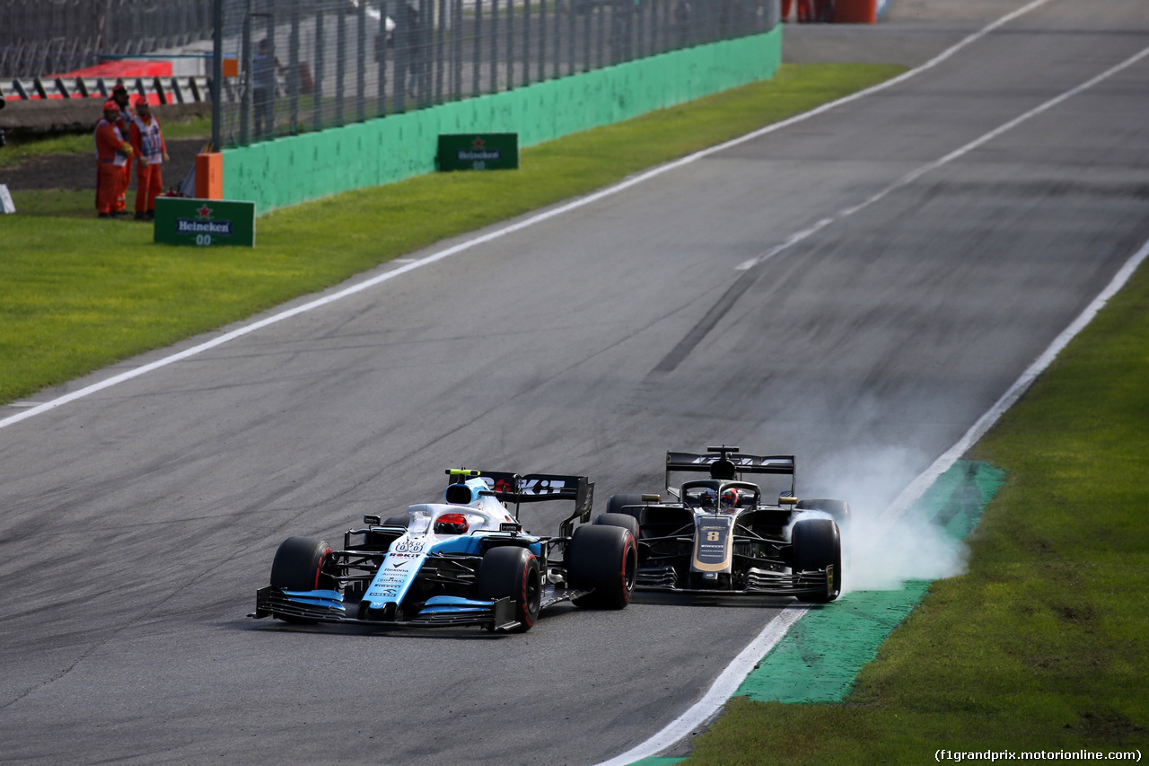 GP ITALIA, 08.09.2019 - Gara, Robert Kubica (POL) Williams Racing FW42 e Romain Grosjean (FRA) Haas F1 Team VF-19