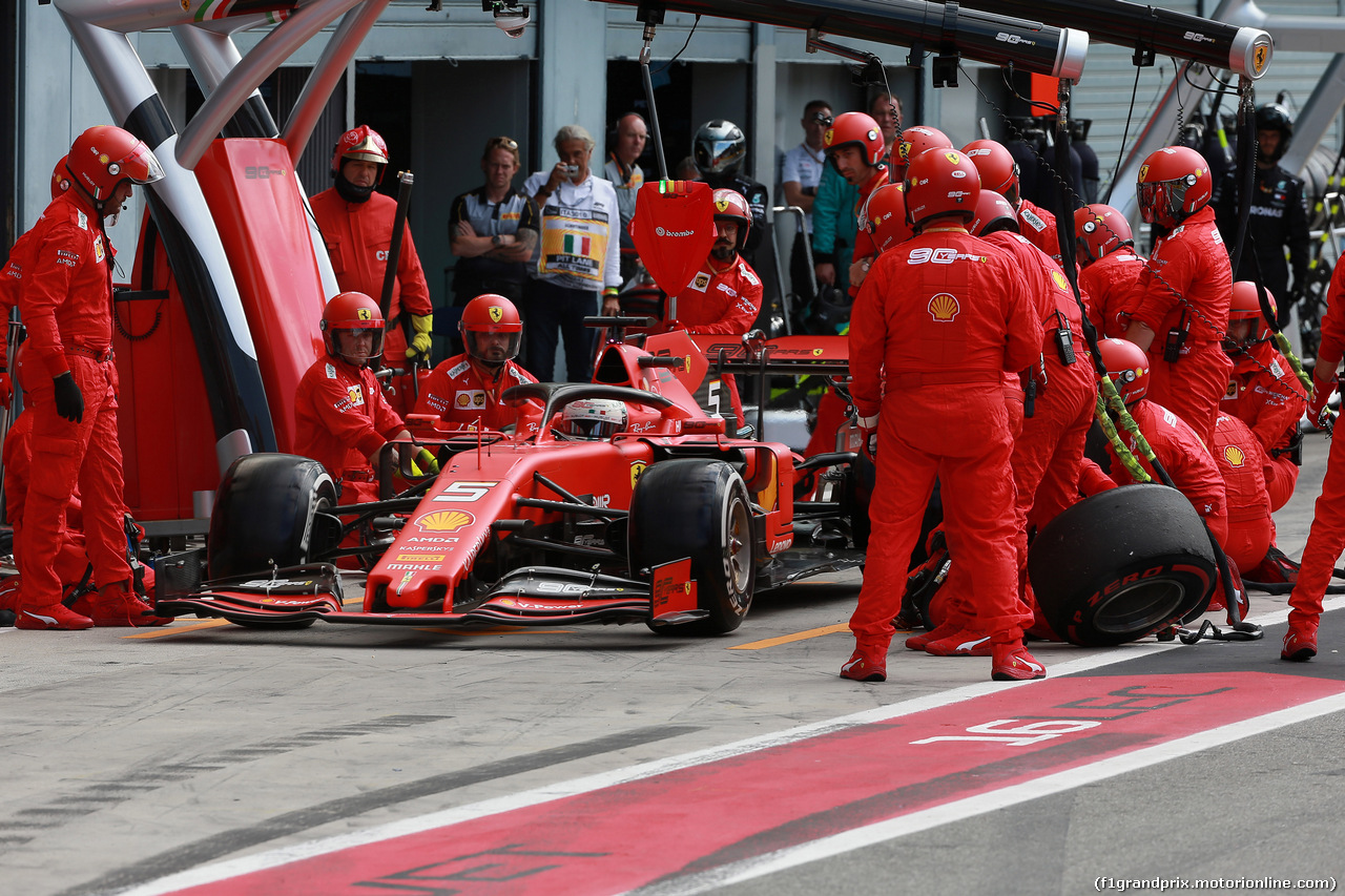 GP ITALIA, 08.09.2019 - Gara, Pit stop, Sebastian Vettel (GER) Ferrari SF90