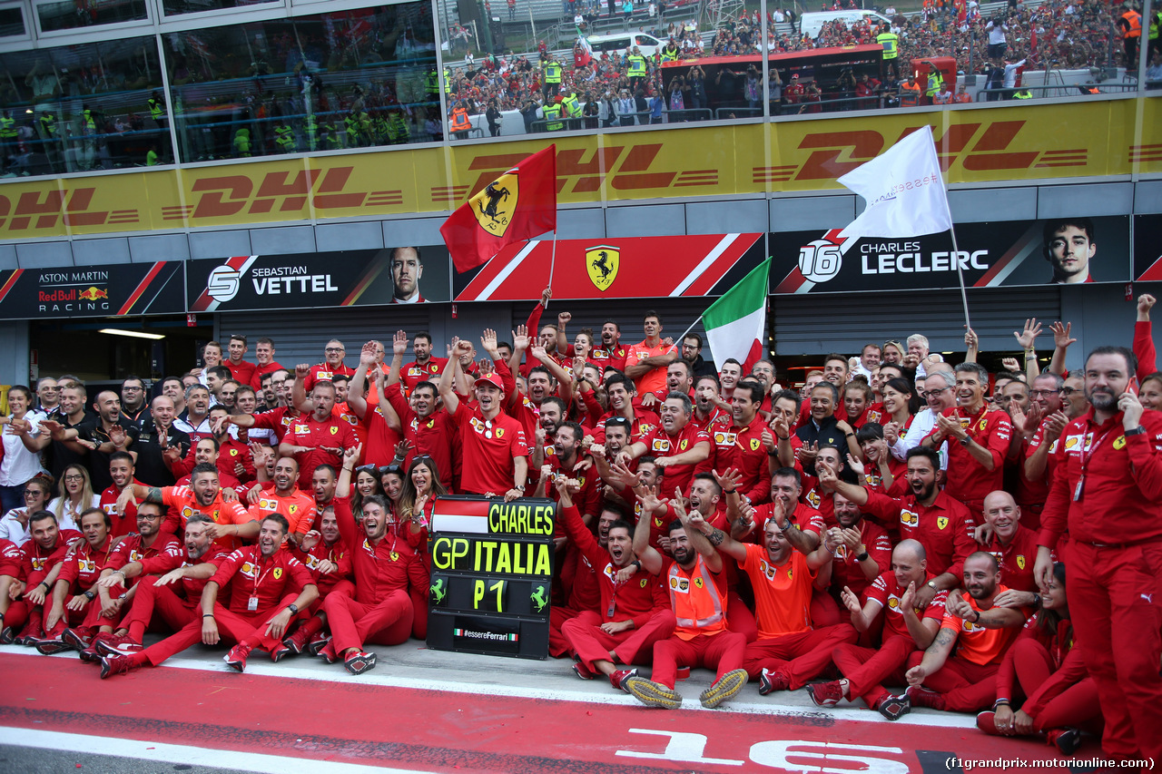 GP ITALIA, 08.09.2019 - Gara, Festeggiamenti, Charles Leclerc (MON) Ferrari SF90 vincitore