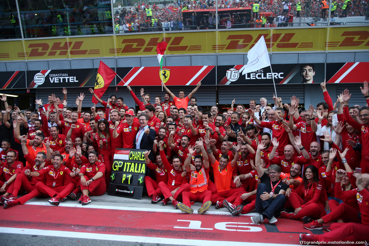 GP ITALIA, 08.09.2019 - Gara, Festeggiamenti, Charles Leclerc (MON) Ferrari SF90 vincitore