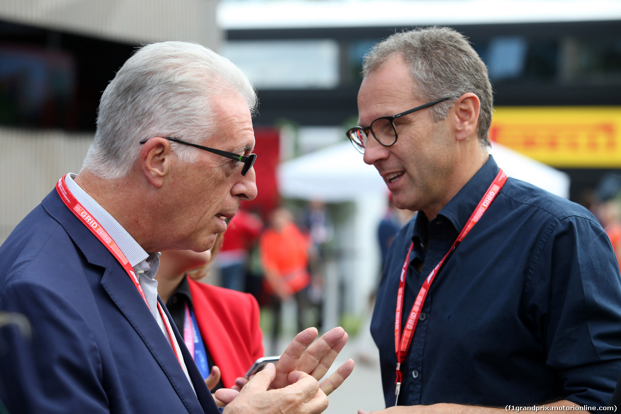 GP ITALIA, 08.09.2019 - Gara, Piero Ferrari (ITA) Vice-President Ferrari e Stefano Domenicali (iTA)