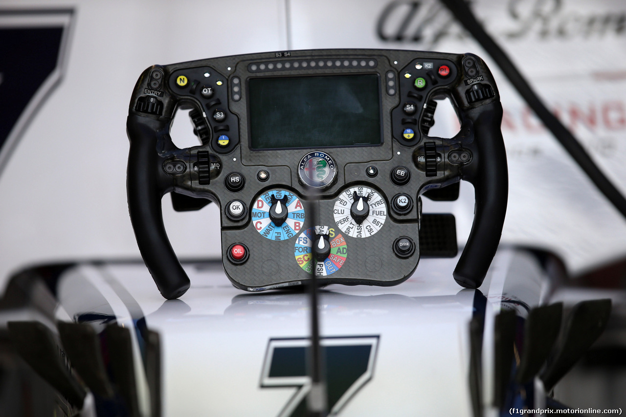 GP ITALIA, 07.09.2019 - Prove Libere 3, The steering wheel of Kimi Raikkonen (FIN) Alfa Romeo Racing C38